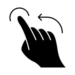 Sticker - Flick left gesture glyph icon