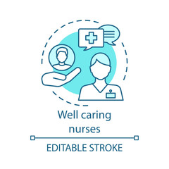 Wall Mural - Well caring nurses concept icon