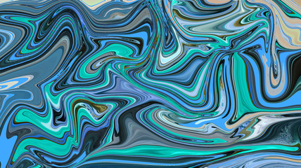 Colorful liquid paint marbling of Cool colors.
