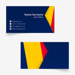 Wall Mural - Chad Flag Business Card, standard size (90x50 mm) business card template.