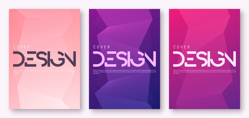 Set of minimalist gradient geometric cover design. 