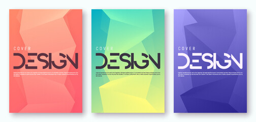 Wall Mural - set of minimalist gradient geometric cover design.