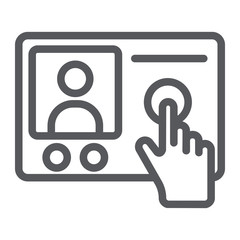 Wall Mural - intercom telephone line icon, communication and electronic, phone sign, vector graphics, a linear pa