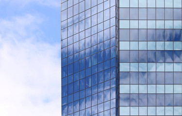 Beautiful photos of modern buildings under blue sky. Europe, Bulgaria, Sofia.