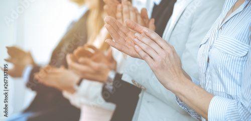Fotomural Business people clapping and applause at meeting or conference, close-up of hands