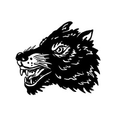 Poster - Wolf head illustration on white background. Design element for poster, t shit, card, emblem, sign, badge.