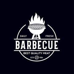 Wall Mural - Steak House, barbecue, bbq party, restaurant logo template. Collection elements for grill menu design.