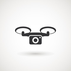 Wall Mural - photo and video drone icon. drone quadrocopter with action camera.