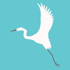 Wall Mural - heron flying, vector illustration,flat style,profile