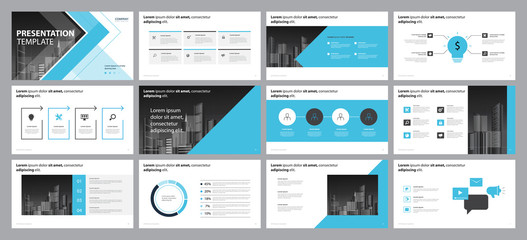 Wall Mural - business presentation page layout template design and use for brochure ,book , magazine, annual repo