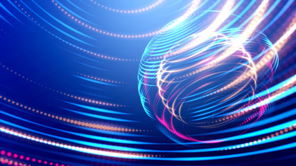 Wall Mural - Future business investing in world cyber technology in digital space 3D rendering background, colorful global with power energy path fot internet and technology concept.