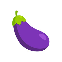 Poster - Cartoon eggplant emoji icon