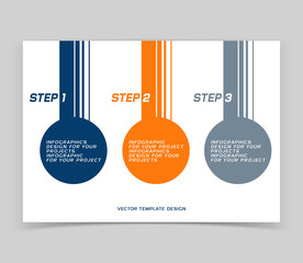 Wall Mural - Brochure cover or web banner design with numbered steps