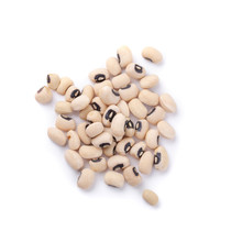 Black-eyed Peas In A Wooden Bowl Isolated On A White Background