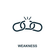 Weakness icon. Creative element design from business strategy icons collection. Pixel perfect Weakness icon for web design, apps, software, print usage