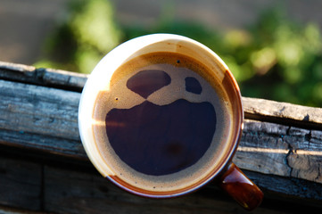 Smiling cup of coffee