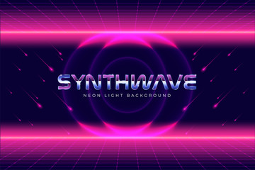 3D Background landscape 80s Style. Synthwave, retrowave wallpaper designs. Vector eps 10