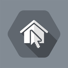 Vector illustration of single isolated home pointer icon