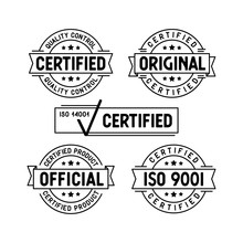 Certified Stamps Set. Vector Illustration.