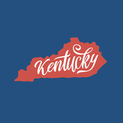 Wall Mural - kentucky. hand drawn usa state name inside state silhouette. vector illustration.