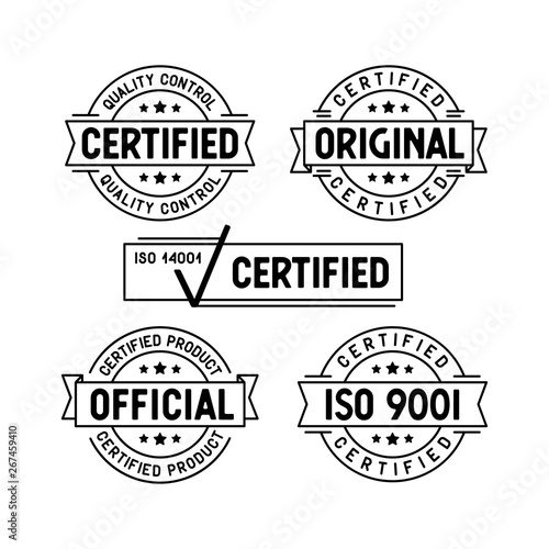 Cuadros en Lienzo Certified stamps set. Vector illustration.