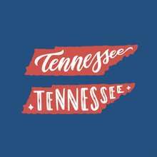 Tennessee. Hand Drawn USA State Name Inside State Silhouette. Vector Illustration.