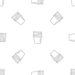 Sticker - Flowerpots pattern seamless vector repeat geometric for any web design