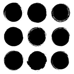 Poster - Grunge circles collection. Grounge round shapes big set. Vector