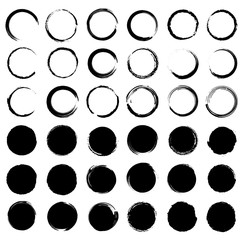 Wall Mural - Grunge circles. Grounge round shapes big set. Vector