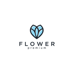 Poster - Flower abstract Logo design vector template Linear style.