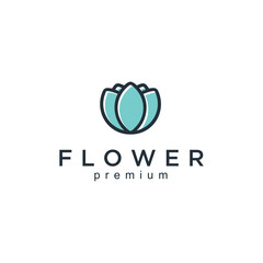 Aufkleber - Flower abstract Logo design vector template Linear style.