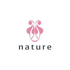 Poster - Flower abstract Logo design vector template Linear style.