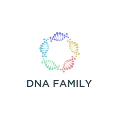 Aufkleber - DNA Helix Logo Template. Genetics Vector Design. Biological Illustration