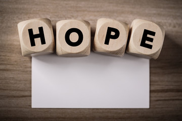 Wall Mural - Wooden Blocks With Hope Text