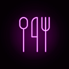 cutlery neon icon. Elements of Minimal universal theme set. Simple icon for websites, web design, mobile app, info graphics