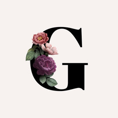 Floral letter G font