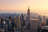 Fototapeta  - New York City Skyline with Urban Skyscrapers at Sunset, USA
