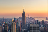 Fototapeta Miasto - New York City Skyline with Urban Skyscrapers at Sunset, USA