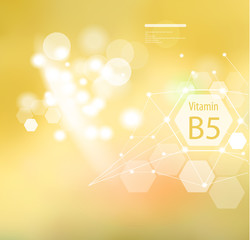 Sticker - Vitamin B5 on an abstract background.