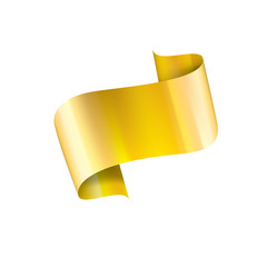 Wall Mural - golden ribbon on white background. vector illustration