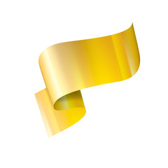 Wall Mural - golden ribbon on white background. Vector illustration