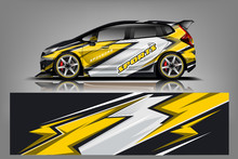 Sport Car Wrap Design Vector, Truck And Cargo Van Decal. Graphic Abstract Stripe Racing Background Designs For Vehicle, Rally, Race, Advertisement, Adventure And Livery Car. - Vector