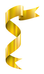 Wall Mural - golden ribbon on white background. Vector illustration