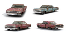 3d-renders Of Rusty Muscle Car