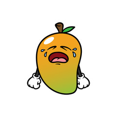 Wall Mural - Cartoon Crying Mango Character Vector