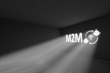 Wall Mural - M2M rays volume light concept 3d illustration