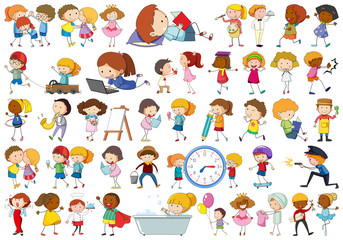 Wall Mural - set of children character