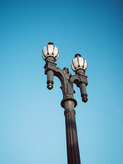 street lamp on blue sky background