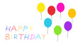 © kebox - Bunte Luftballons auf Karte Happy Birthday