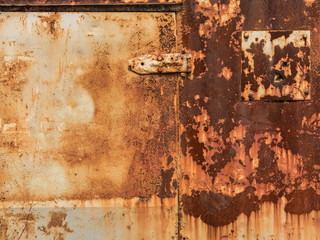 Wall Mural - abstraction texture drawings rust on metal and peeling paint